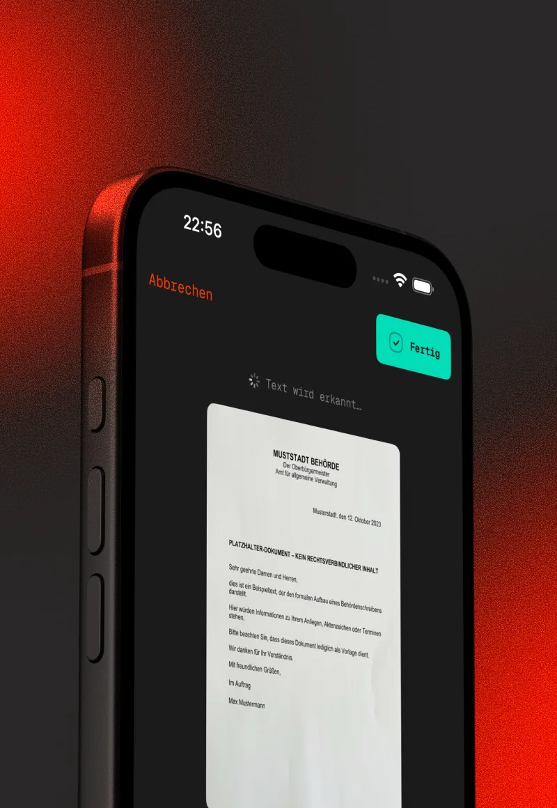 Verso — Stimmungsbild zur Dokumentenscanner-App